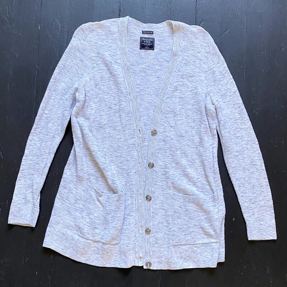 Abercrombie Light Grey Cardigan - Picture 1 of 5